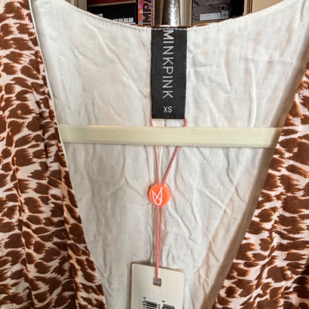 NWT MINKPINK Brown Leopard High Low Dress - Picture 6 of 12